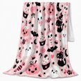 thumbnail image 2 of Cute Pastel autumn celebration Cats Pumpkins, Playful Pet Portrait Pattern, Warm Flannel Blanket for Kitchen and Dining Room, Cat Lovers autumn celebration Gift, Pet Lover Home Decor, 2 of 9