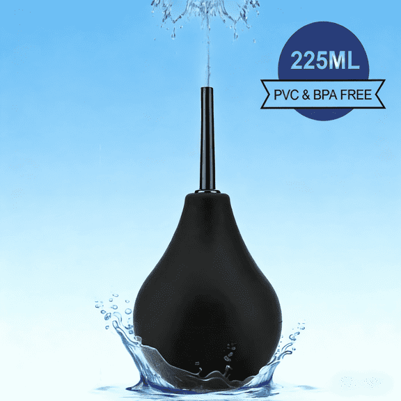 Enema Bulb Kit, Anti Back-Flow Anal Douche, 225ml Large Capacity Leakproof Enema Bulb for Colon Detox and Constipation Male & Female