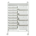 HoneyCanDo Plastic 15Drawer Steel Rolling Storage Cart with 1 Shelf