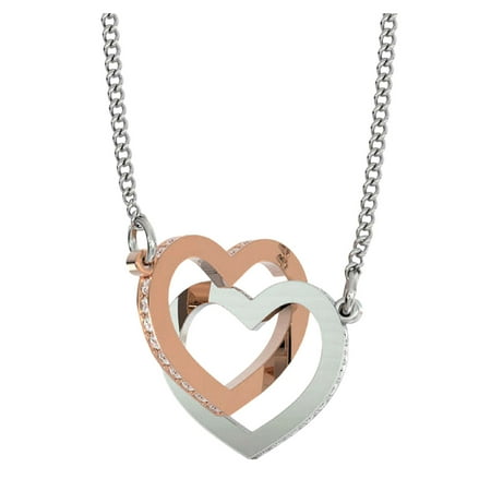 

MVNSFEW Necklace Two Color Heart Double Love Necklace Necklace for On Birthday Christmas Graduation Wedding Or Valentine s Day Acrylic Chandelier Stand