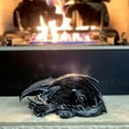 thumbnail image 3 of Zeckos Metallic Black Somasaurus Gothic Sleeping Dragon Resin Statue 12 inch, 3 of 11