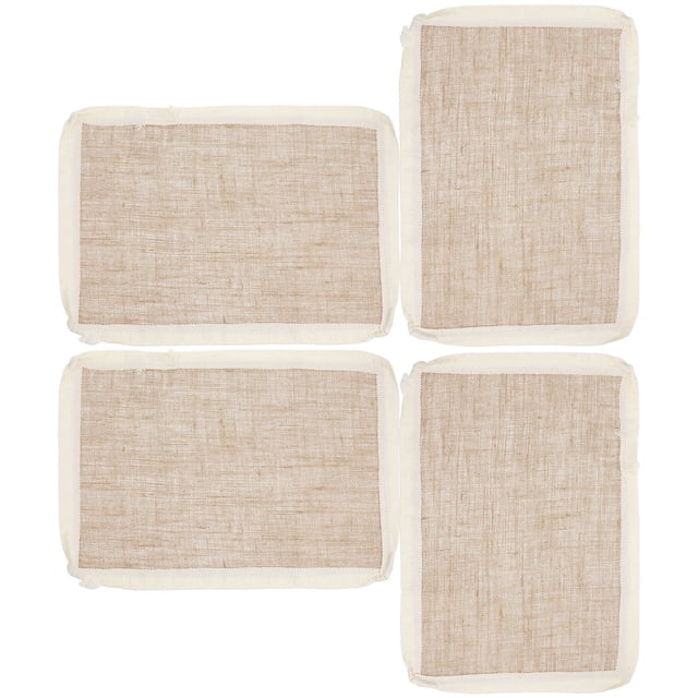 unbranded 4Ud Mantel Individual De Lino Para De Estilo Rústico Con Textura Natural