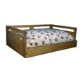 thumbnail image 2 of Iconic Pet Sassy Paws Wooden Pet Bed with Paw Printed Comfy Cushion for Dogs & Cats - Rustic Brown - Large, 2 of 5