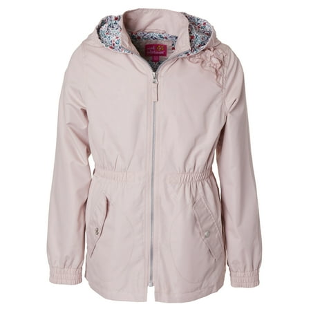 Ruffle Bed Jacket - Sueded Ruffled Hooded Anorak Jacket (Little Girls & Big Girls)