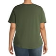thumbnail image 3 of Terra & Sky Women's Plus Size Short Sleeve V-Neck T-Shirt, 3 of 6