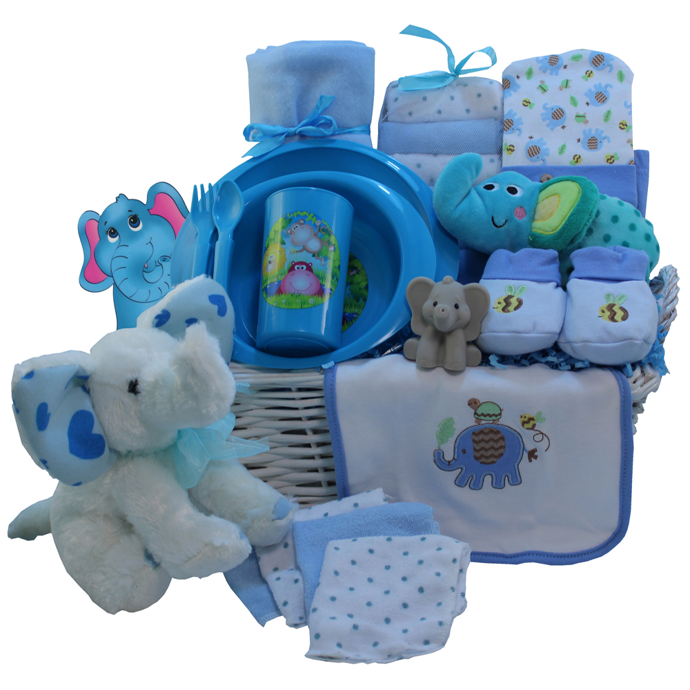 elephant baby gift basket