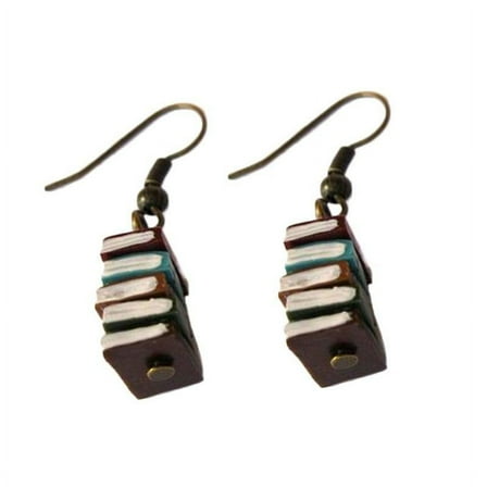 Stack Of Books Earrings Women Multicolor Book Pendant Earrings Fashion Jewelry NEW