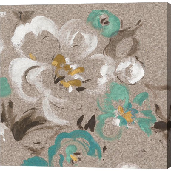 Brushed Petals II Teal by Pela, Canvas Wall Art