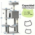 thumbnail image 3 of EDX Torre Cat Tree de 44" para Gatos de Interior, Torre de Escalada Duradera de Varios Niveles, Casa para Mascotas con Rascador de Sisal Natural, Gris Claro, 3 of 7