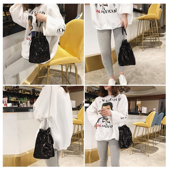 Masteelf  Bags for Women Handbags Single Sequin Bucket Office Fashion