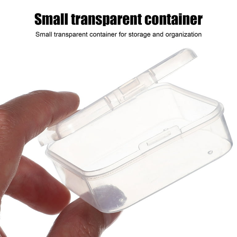 4 Pcs Box Small Clear Boxes Square Storage Container Bead Plugs Plastic  Containers