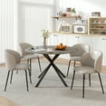 thumbnail image 2 of 47" Round Dining Table for 4 Kitchen Table with Steel Legs Grey and Black, 2 of 10