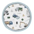 thumbnail image 1 of Sweet Jojo Designs Construction Truck Boy Baby Playmat Tummy Time - Alfombra de juegos para bebés, color gris, amarillo, negro, azul y verde, 1 of 4