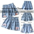 thumbnail image 3 of NAISIBABY Girls Denim Shorts Size 6, Soft Comfy Summer Fashion Ruffles Elastic Waist Kids Casual Shorts Blue, 3 of 9