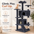 thumbnail image 5 of 54" Multi-Level Cat Tree Tower with Sisal Scratching Posts, 2 Cozy Condos, Perches, Climbing Ladder, and Hanging Toys, Stable Indoor Kitten Activity Center, 5 of 7