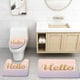 thumbnail image 1 of ABPHQTO Hola letras caligráficas Gold Glitter Realistic 3D Juego de alfombras de baño de 3 piezas Alfombra de baño Alfombra de contorno y tapa de inodoro, 1 of 2