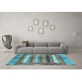 thumbnail image 3 of Ahgly Company Indoor Rectangle Abstract Light Blue Modern Area Rugs, 6' x 9', 3 of 4