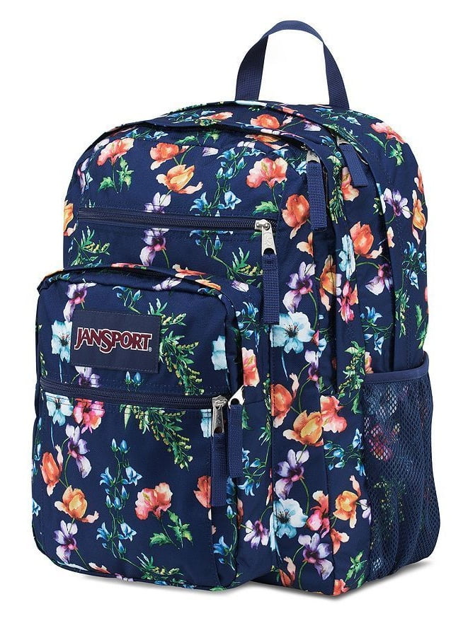 jansport navy blue floral backpack