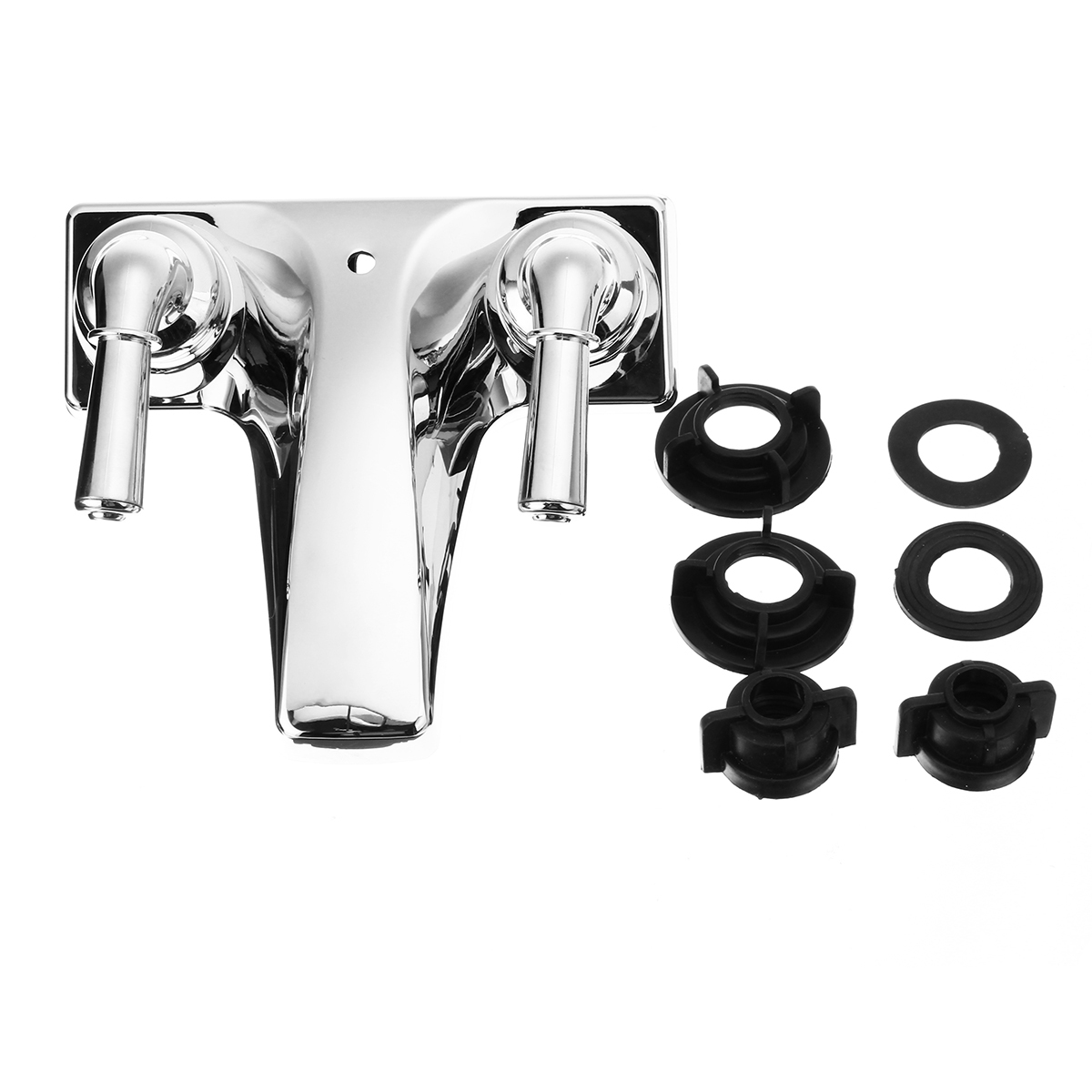 4-Inch Centerset Chrome Bathroom Sink Faucet with Dual Handles photo 4