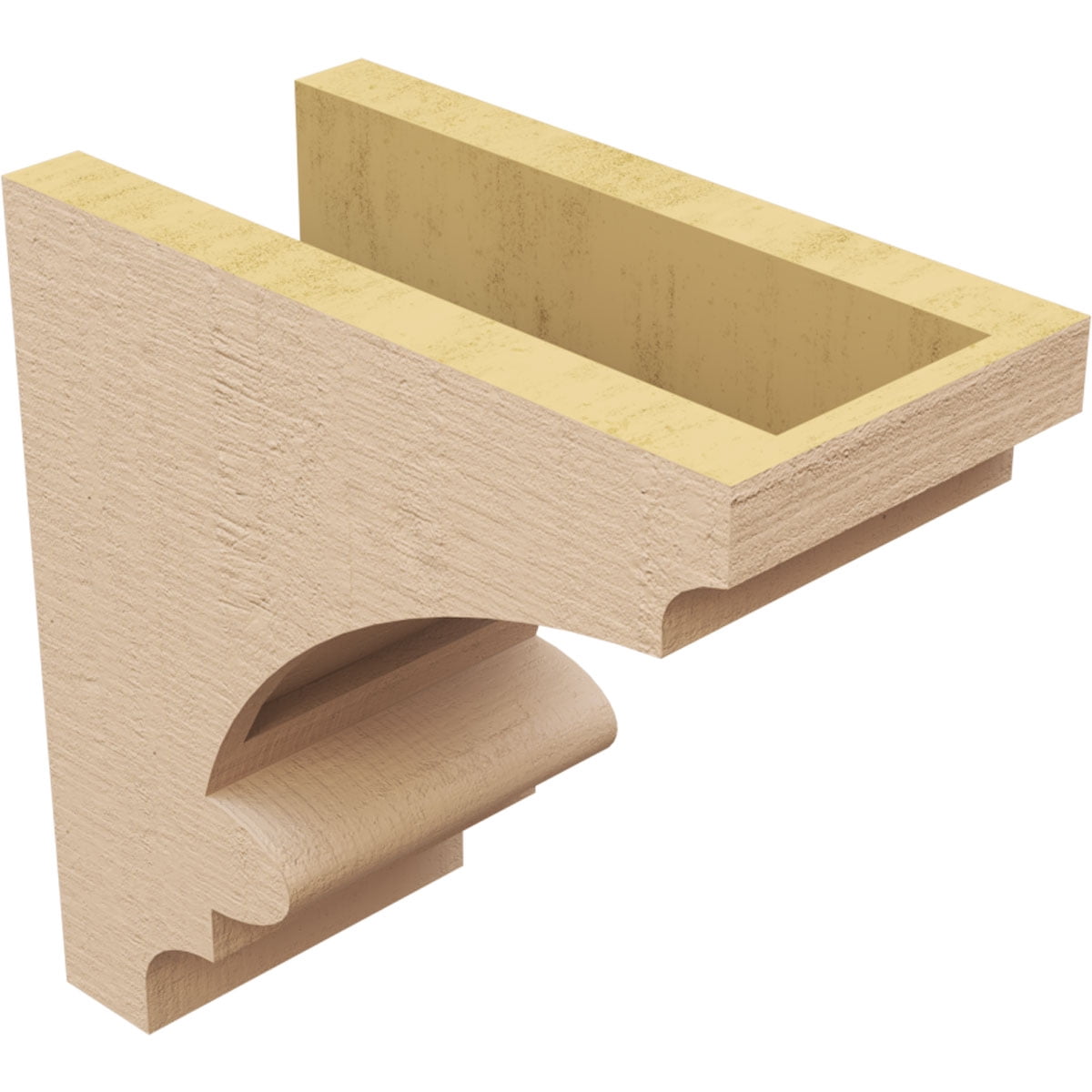 5"W x 10"D x 10"H Classic Diane Rough Cedar Woodgrain TimberThane Corbel, Primed Tan