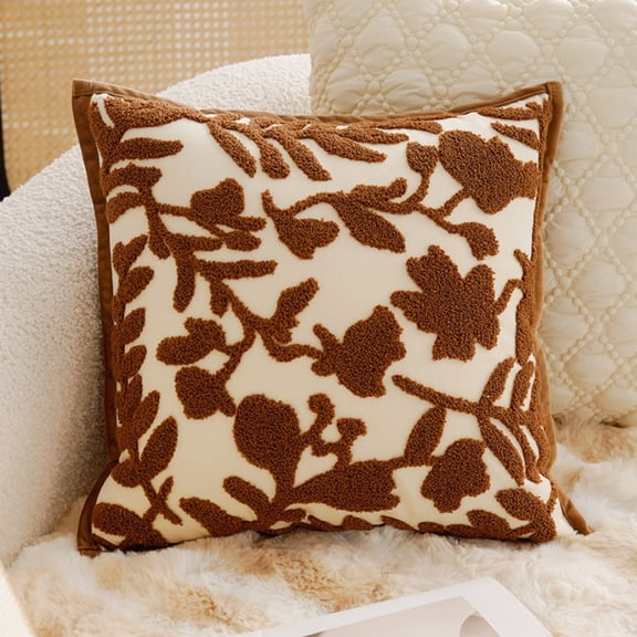 Throw Pillow Covers 18x18 Inch, Decorative Square Pillowcases, Farmhouse Holiday Cushion Covers for Couch Sofa Living Room Bedroom Outdoor Home Decor