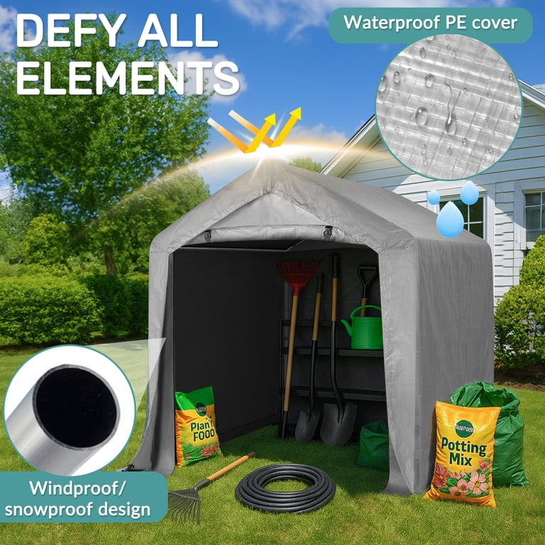 Ktaxon, Metal Carport, 6'x6' Outdoor Heavy Duty Car Shelter