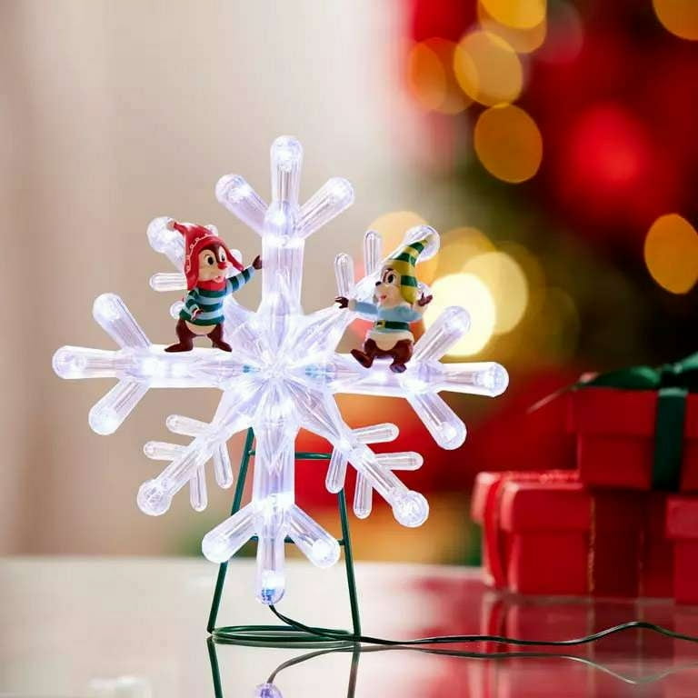 Disney Chip 'n Dale Elf Light-Up Holiday Christmas Tree Topper New