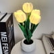 thumbnail image 4 of Lámpara de mesa con flores, tulipán, luz LED de noche para escritorio, decoración del hogar, sala de estar, flores artificiales, 4 of 8