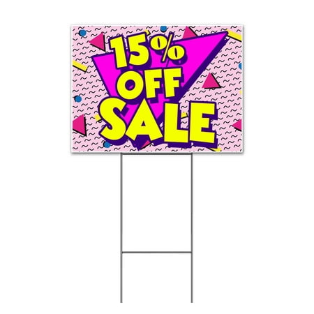 Pink 80 15% Off Sale (18 x 24 ) Yard Sign Includes Metal Step Stake