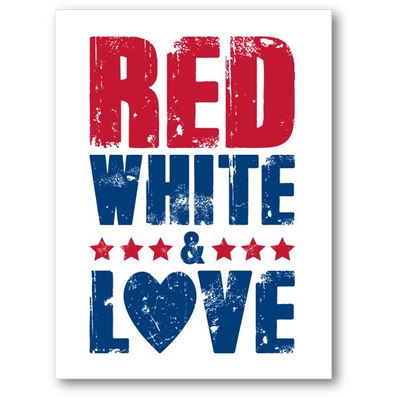 Awkward Styles USA Canvas Red White Love Wall Art Patriotic Wall Decoration USA Themed Canvas in Red White Blue 4th of July Modern Retro Home Decorations