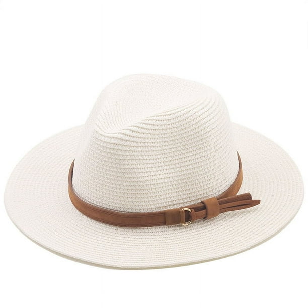 Zhuge Sombrero panameño, sombrero de regalo de paja, talla M (56 - 58cm), blanco, 1 pieza