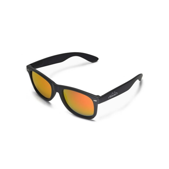 Walleva Kudo Sunglasses For Fishing/Biking/Hiking/Golf/Ski- Multiple Options Available (Black Frame   Fire Red Lenses)