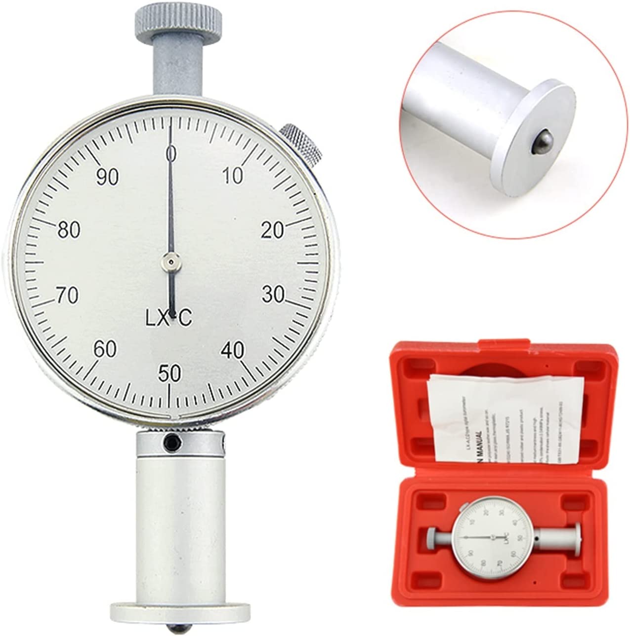 Telituny Shore Hardness Tester, Digital 100HD A Durometer Shore Rubber Hardness Tester LCD Display Meter for Soft Materials Synthetic Rubber | NL