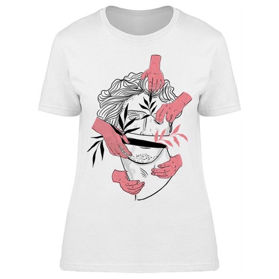 Antique Sculpture Human Hands T-Shirt Women -Image by Shutterstock, Female Large