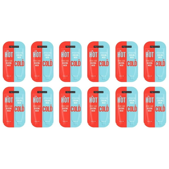 Freeman Hot & Cold Mask 2in1 Pore Care Heating & Hydrating Cooling Mask-12 Pack