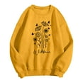 thumbnail image 3 of Arlun Flower Graphic Sweatshirt for Women 80s Vintage Minimalistic Floral Printed Long Sleeves Hoodless Sweatshirts Soft Loose Comfortable Stylish Pullovers Tops Yellow XL, 3 of 3