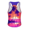 thumbnail image 3 of VBTAPA Mens Graphic Tank Tops Palm Tree Sleeveless Muscle Shirts Beach Hawaiian Tank Undershirts Purple M, 3 of 4