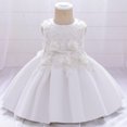thumbnail image 2 of JAHH Flower Girl Dresses for Wedding Kids Girls Sleeveless Ruffled Princess Bridesmaid Pageant Gown Birthday Party Wedding Dress for Wedding Holiday Partys Gowns(18-24 Months,White), 2 of 9