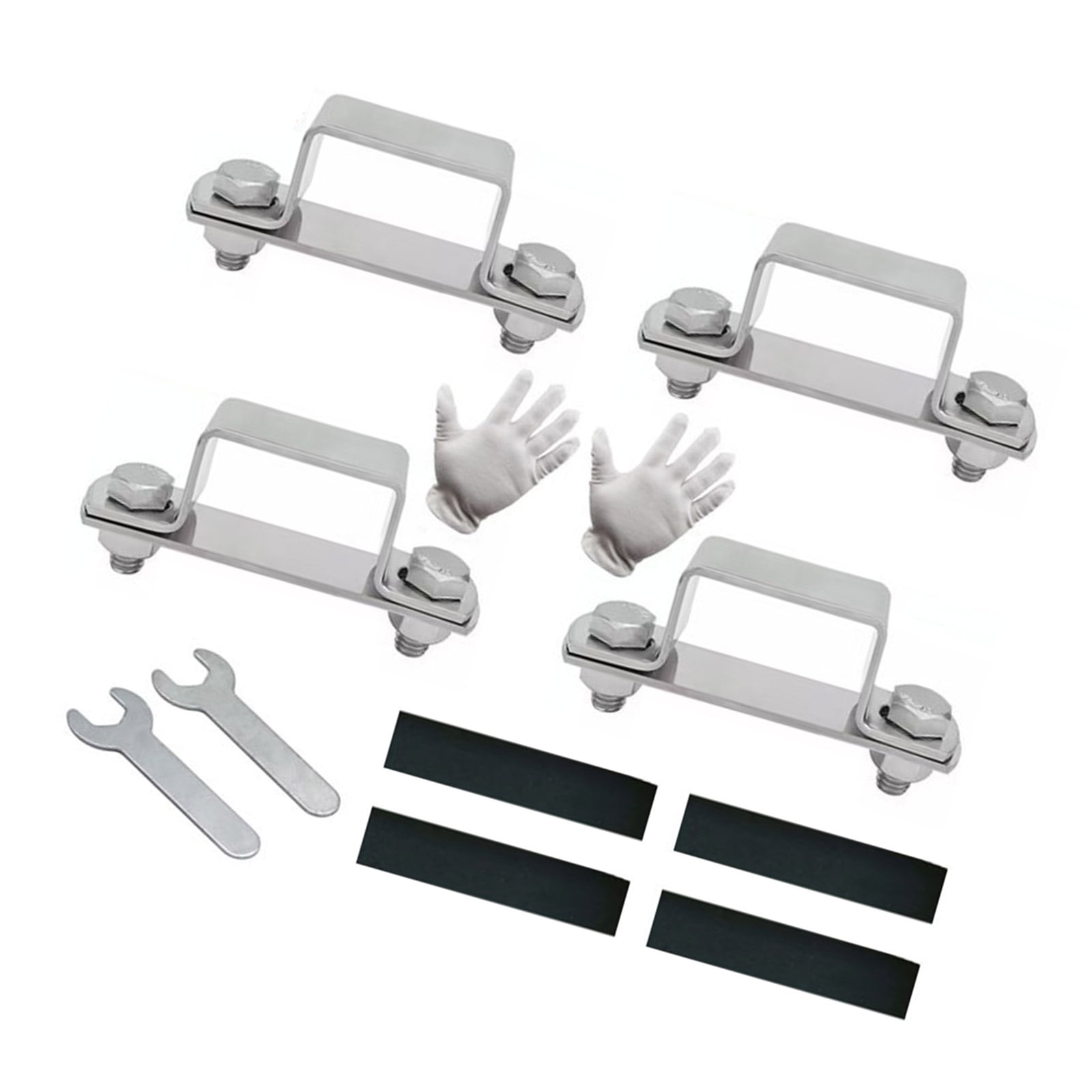4Pcs Pipe Clamp U Shaped Connector Bracket Metal Steel Rod Security Holder Brackets for Door Window Shed Enduring