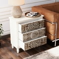 thumbnail image 2 of FOROUTIA 3 Drawer Nightstand with Solid Wood Legs,Vintage Bedside Table  for Bedroom or Living Room for Bedroom, 2 of 7