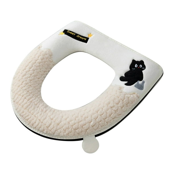 Funda para asiento de inodoro | Funda acolchada y suave con cremallera | Almohadilla impermeable y lavable para asiento de inodoro, ideal para la comodidad en el hogar durante todo el año.