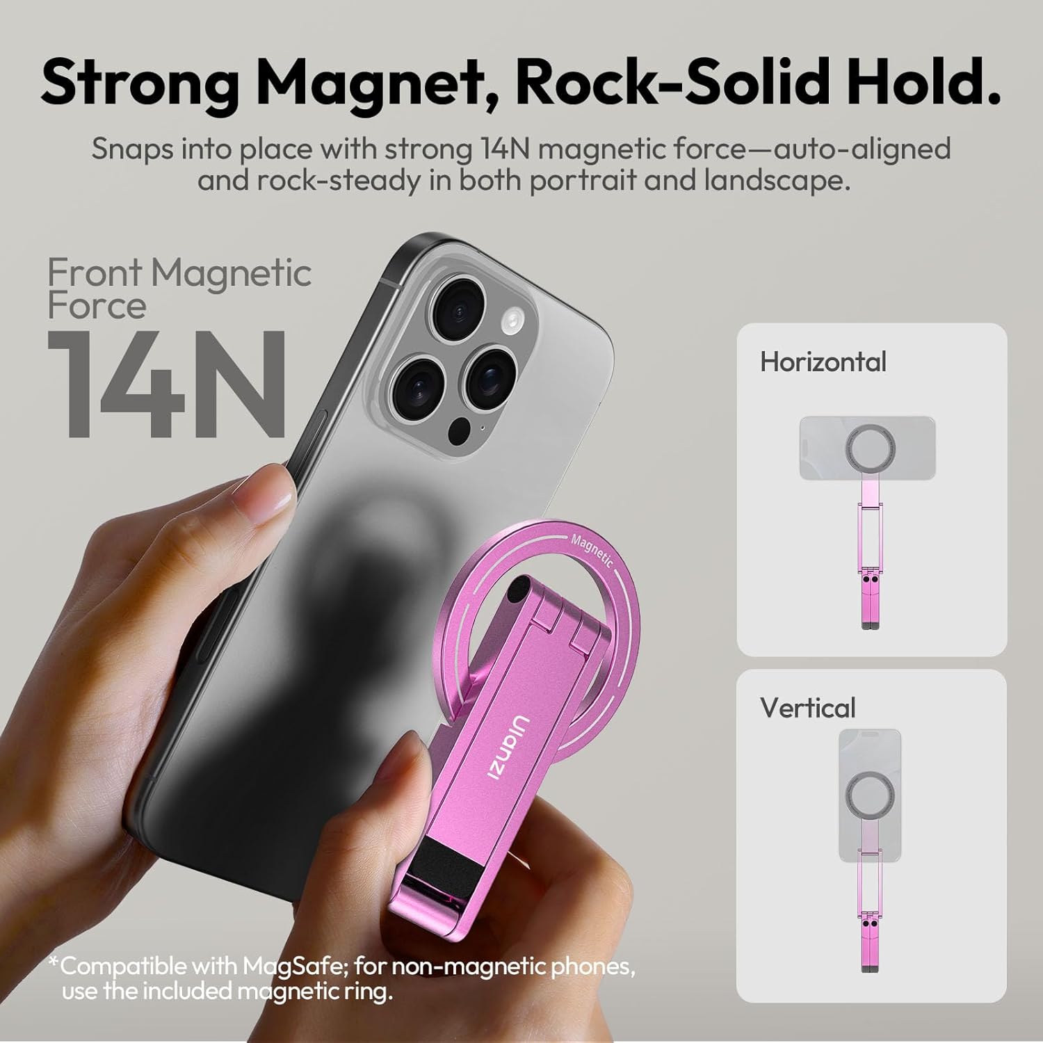 ULANZI MA60 Magnetic Phone Tripod Stand Aluminium Smartphone Mini Tripod Pocket Pink
