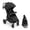 Black, variant on Gromast Baby Stroller with Detachable Snack Tray, Oversized Seat for Newborn to 4 Years, One-Hand Fold Travel Stroller w/ Big Wheels, Adjustable Backrest, UPF 50+ Canopy & Cup Holder - Black