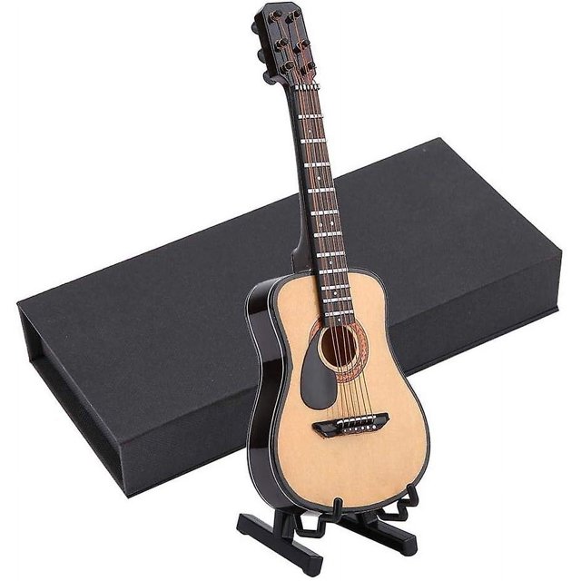 2024, Adornos en miniatura para guitarra, manualidades, regalos de madera, juguetes, decoración del hogar con caja de almacenamiento, hechos a mano (16 cm)