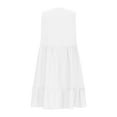 thumbnail image 6 of GEWSEY Summer Dress for Women Ruffle Cap Sleeve Pleated V Neck Dress Tiered Swing A Line Babydoll Mini Dress (White, XL), 6 of 6