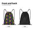 thumbnail image 5 of Bingfone Mardi Gras Shiny Green Purple Drawstrings Backpacks Bags For Men Women Gym Drawstrings Bag, 5 of 9