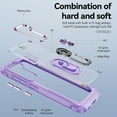 thumbnail image 3 of Allytech Clear Case for Samsung Galaxy S24, Slim Case with Metal Ring Kickstand, Armor Lens Protection Shockproof Anti-Fingerprint Soft TPU Frame + Hard PC Back Protective Case - Purple, 3 of 7