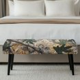 thumbnail image 5 of XYZCANDO Leaf Camo Dust Resistant Bench Seat Covers, Easy Install Poly Spandex Bench Slipcover for Garden Dining, 5 of 9