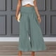 thumbnail image 2 of Pantalones capri de lino de cintura alta y pierna ancha para mujer en tallas grandes - Tejido transpirable, corte holgado, de petite a grande - Tallas S-XXL para primavera/otoño, 2 of 6
