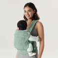 thumbnail image 2 of NEST BLANCHE Portabebés – Mezcla de lino de algodón suave con diseño jacquard magnolia, ajustable y ergonómico para recién nacidos y niños pequeños (verde azulado), 2 of 5